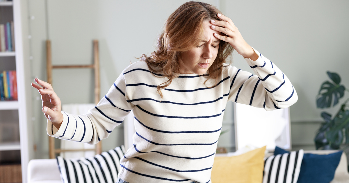 Woman with dizziness