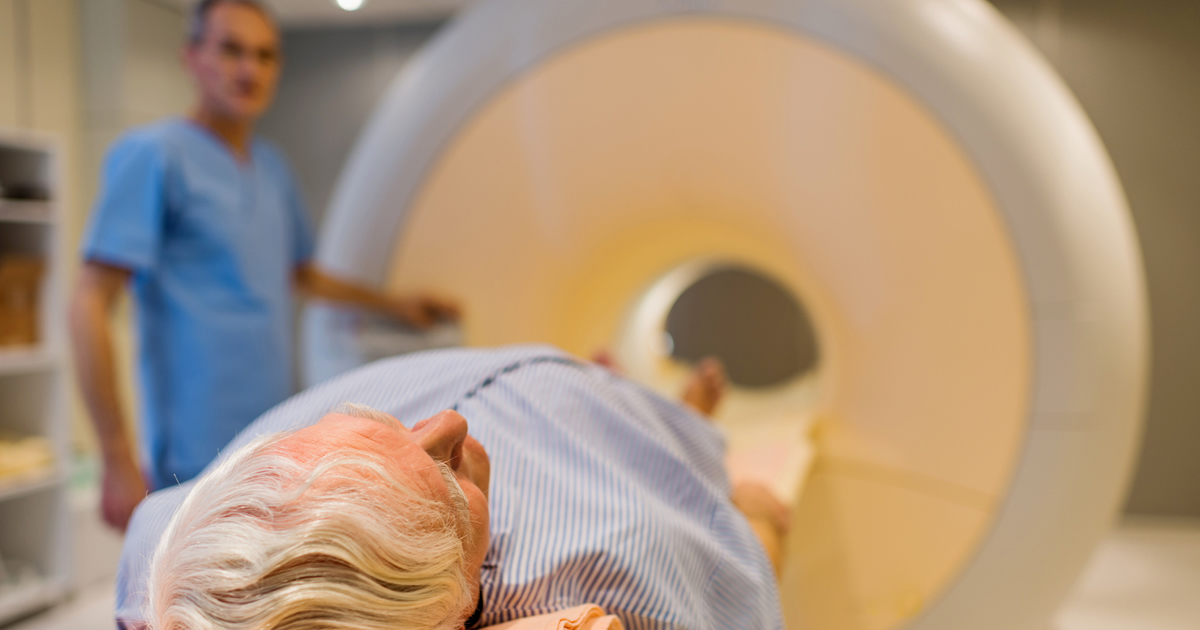 Man in MRI scan